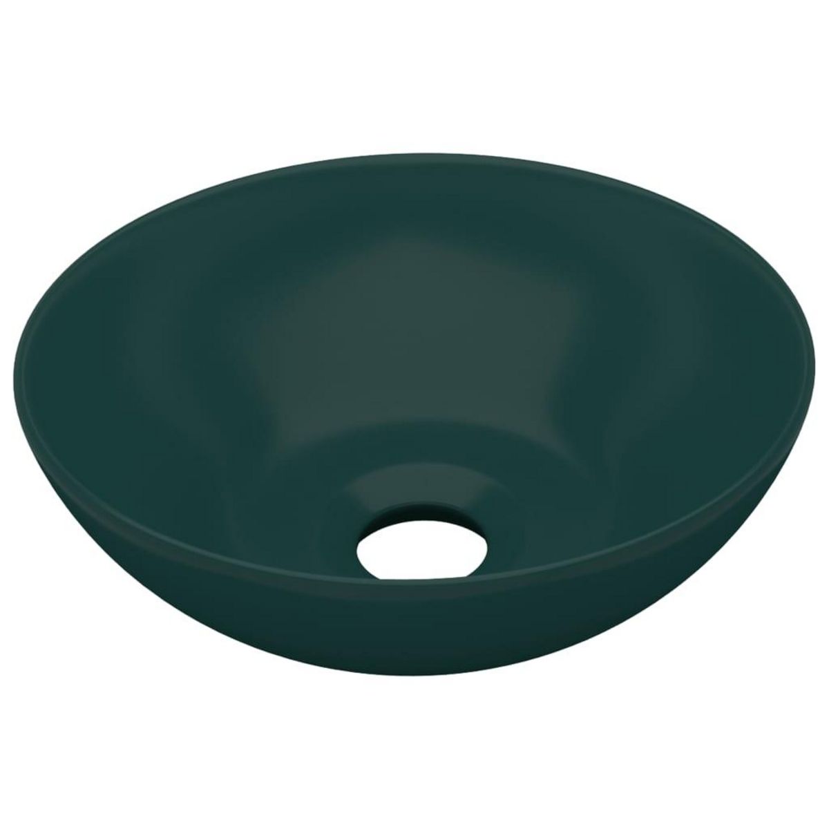 VIDAXL Lavabo de salle de bain Ceramique Vert fonce Rond