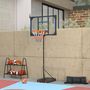 Voir la diapositive 2 : HOMCOM Panier de basketball sur pied - hauteur réglable 210-260 cm - base de lestage 2 roulettes - acier PVC bleu noir