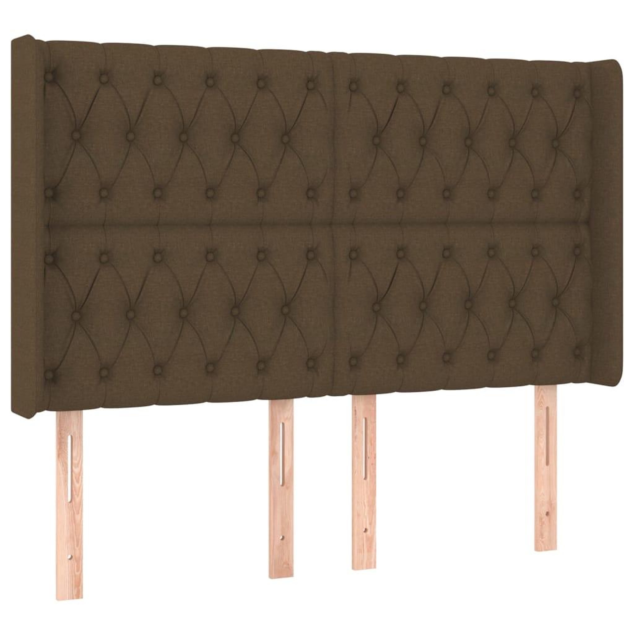 Voir la diapositive 2 : VIDAXL Tete de lit avec oreilles Marron fonce 163x16x118/128 cm Tissu