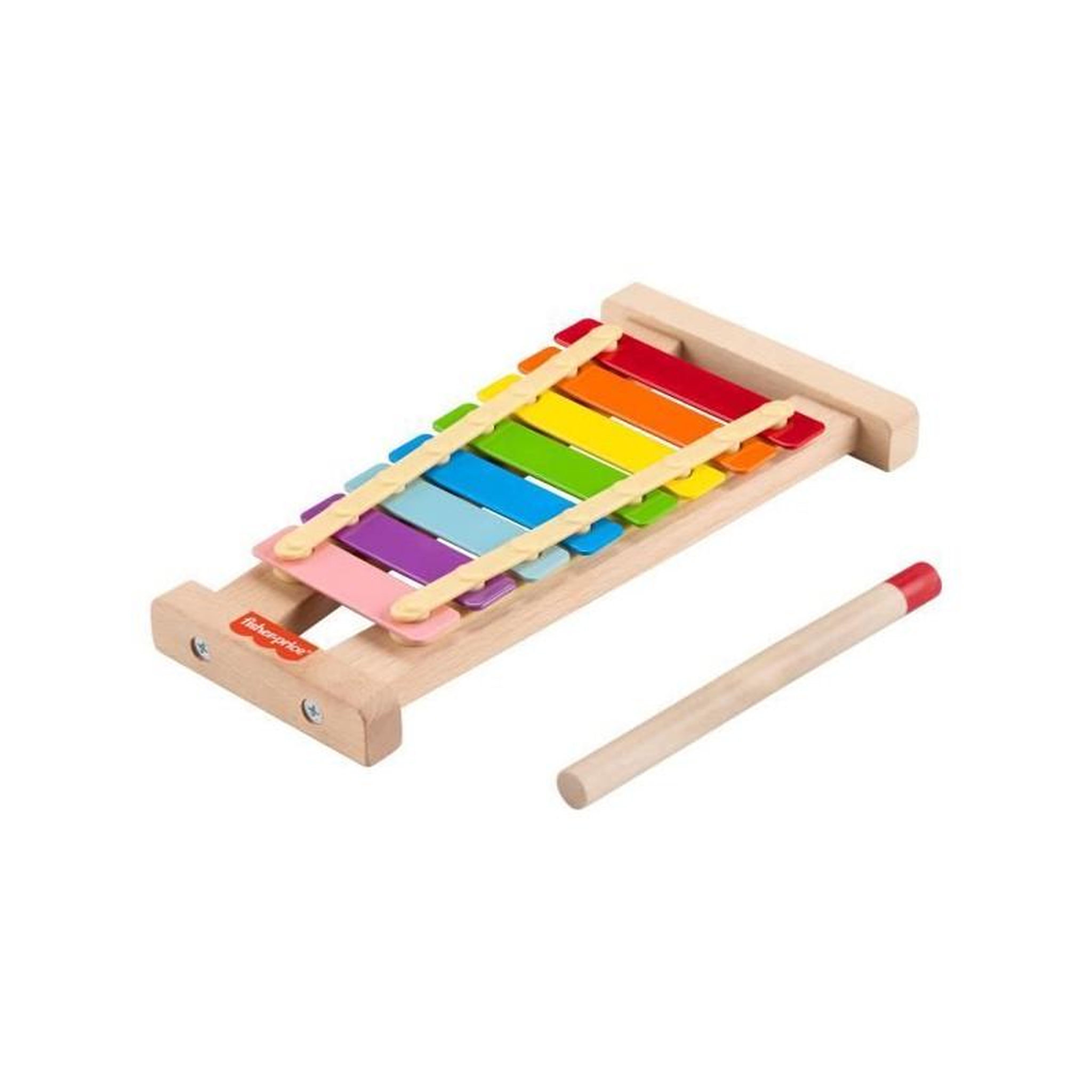 Voir la diapositive 3 : FISHER PRICE Fisher-Price-Xylophone en bois, instrument de musique avec 2 pieces HXV13
