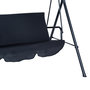 Voir la diapositive 6 : OUTSUNNY Balancelle de jardin 3 places toit inclinaison réglable coussins assise et dossier 1,72L x 1,1l x 1,52H m acier noir polyester noire