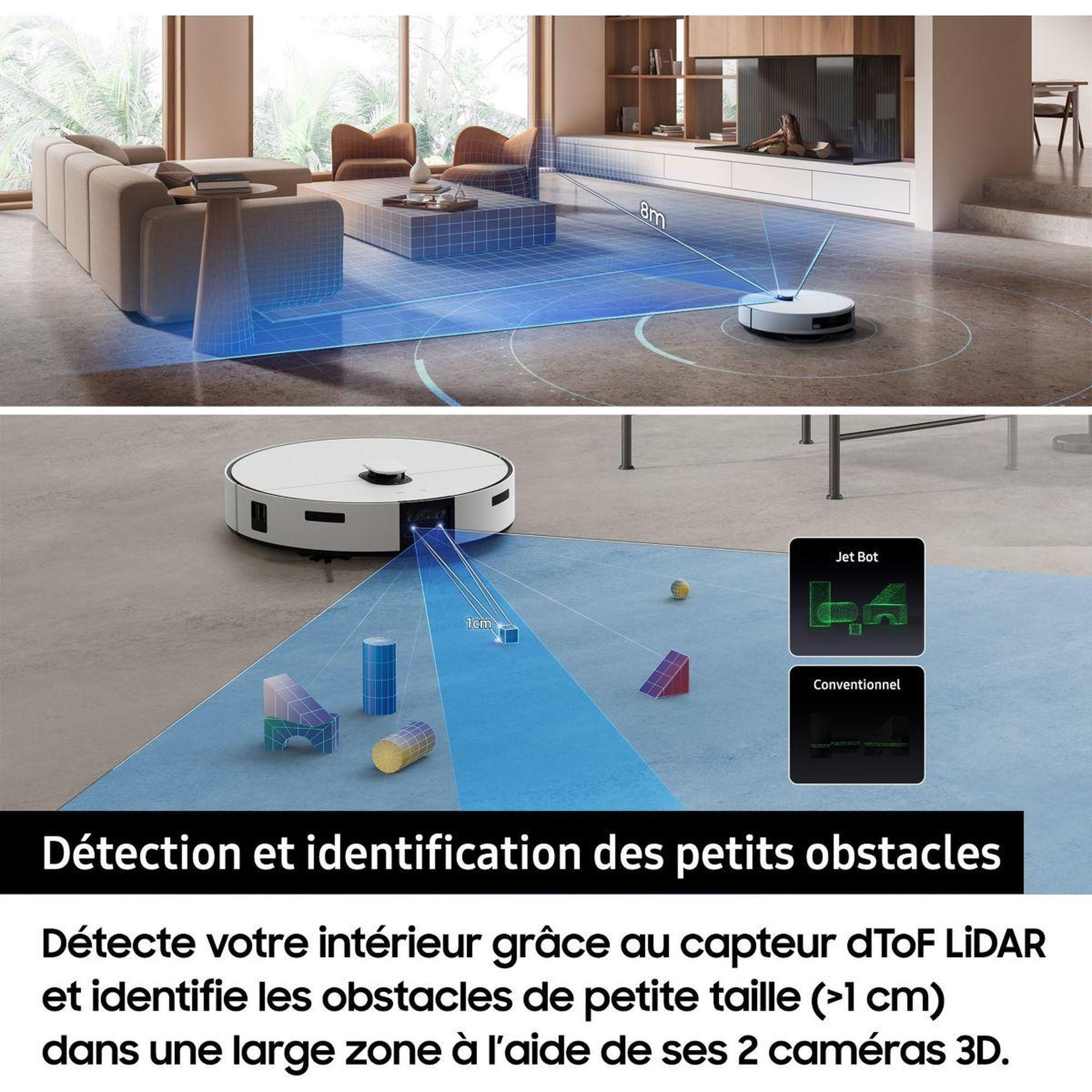 Voir la diapositive 5 : Samsung Robot Aspirateur Laveur Jet Bot Combo AI VR7MD97A14G