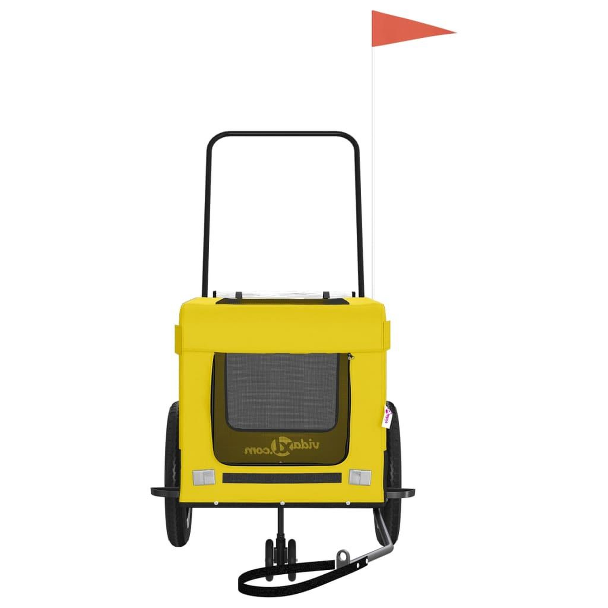 Voir la diapositive 5 : VIDAXL Remorque de velo pour animaux de compagnie jaune et noir