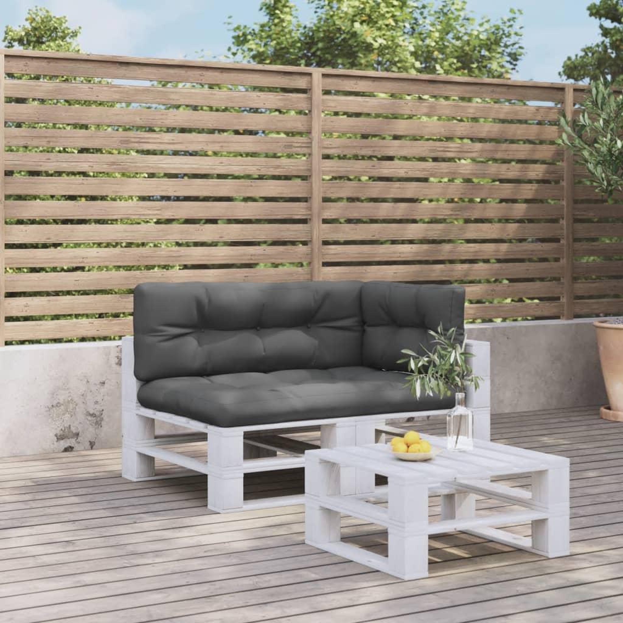 VIDAXL Coussins de palette lot de 3 anthracite tissu