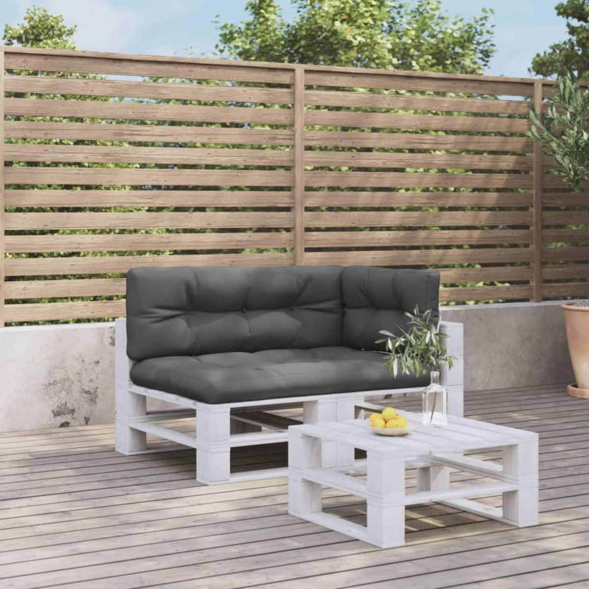 VIDAXL Coussins de palette lot de 3 anthracite tissu