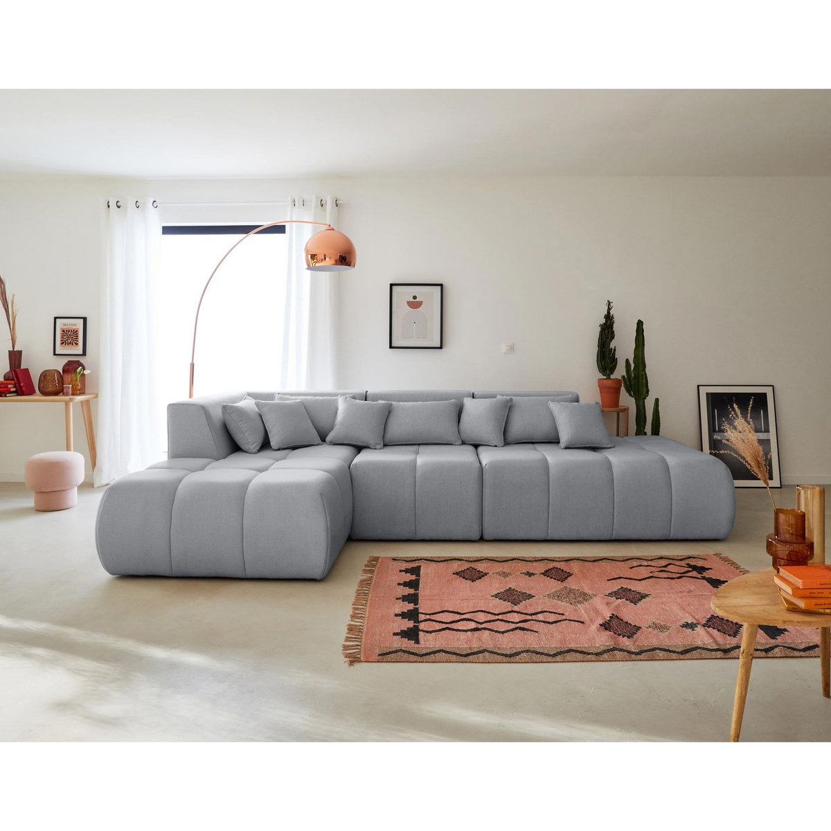 LISA DESIGN Caracas - canapé modulable d'angle gauche - 5 places - en tissu