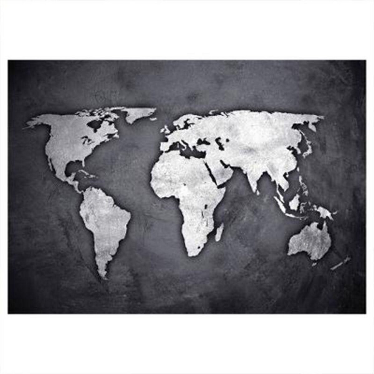Sticker Mural Déco Map Monde 50cm Noir pas cher 