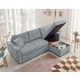 Voir la diapositive 3 : BEST MOBILIER Astoria - canapé d'angle réversible 4 places - convertible avec coffre - en tissu texturé