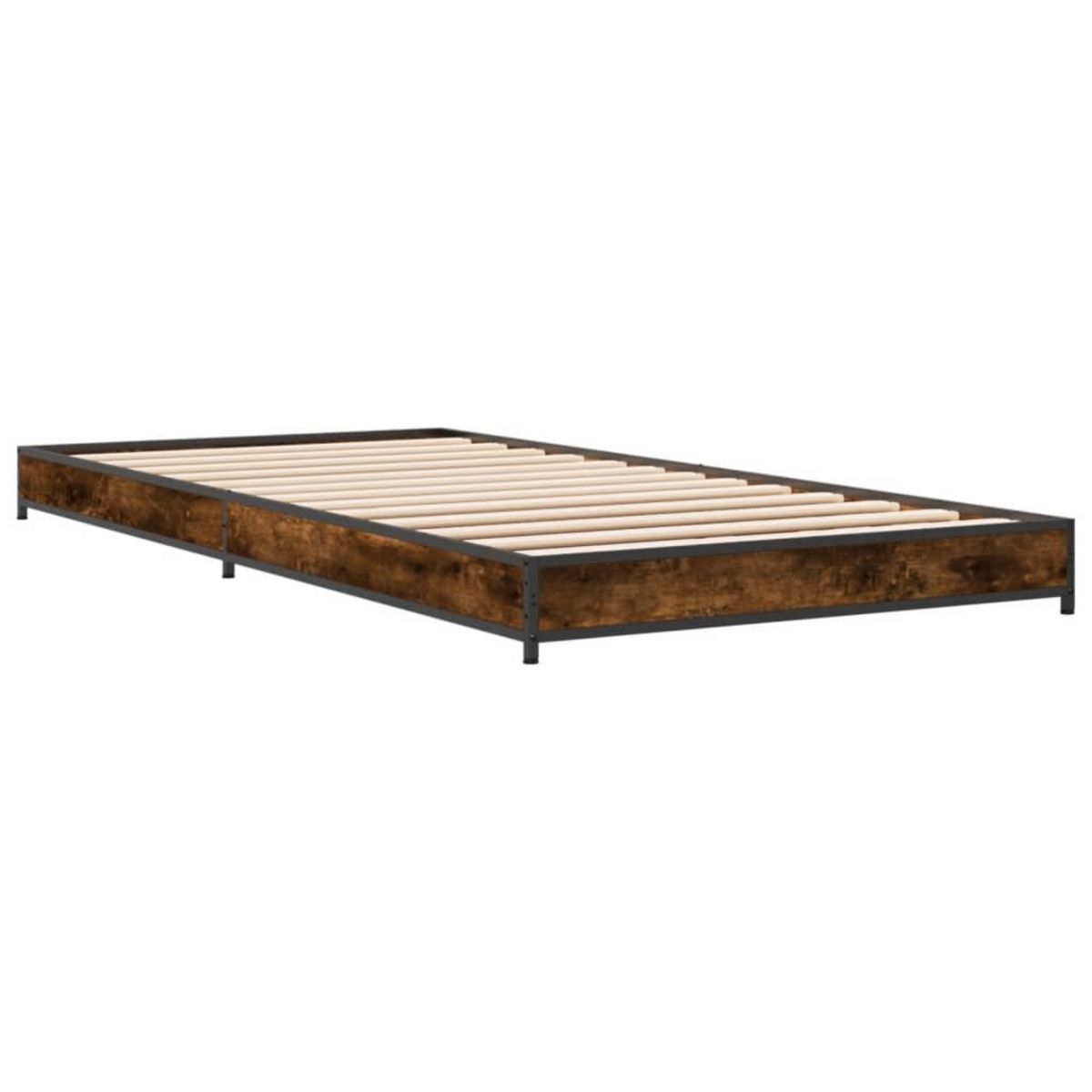 VIDAXL Cadre de lit sans matelas chene fume 100x200 cm