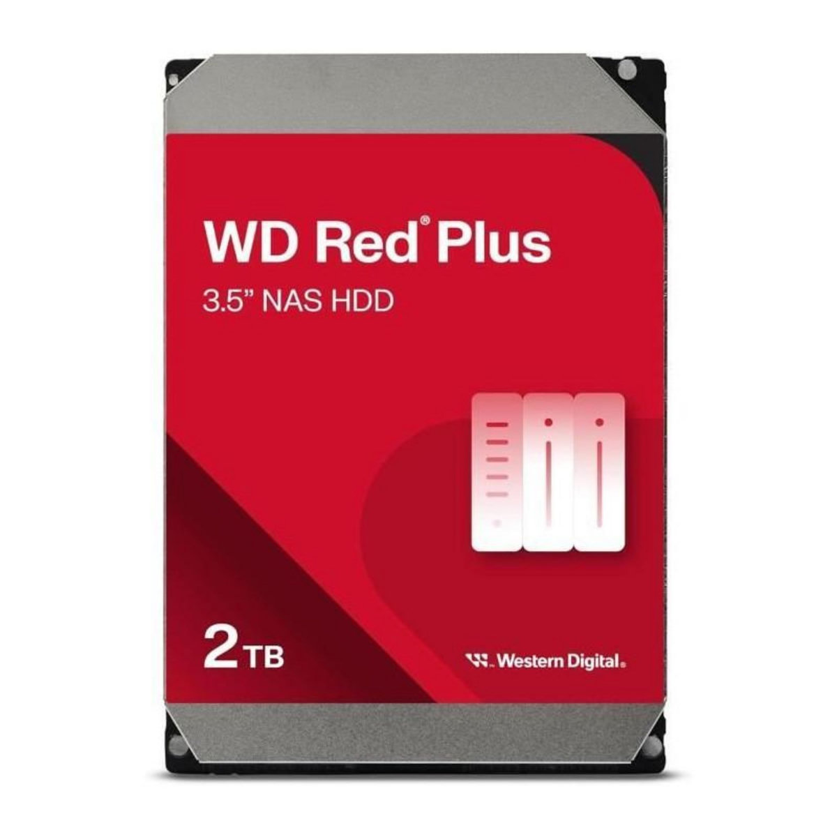 Western Digital Disque dur Interne - WESTERN DIGITAL - Red Plus - 2To - 3.5 - Dédié NAS - 5400 RPM Class - SATA 6 GB/s (WD20EFPX)