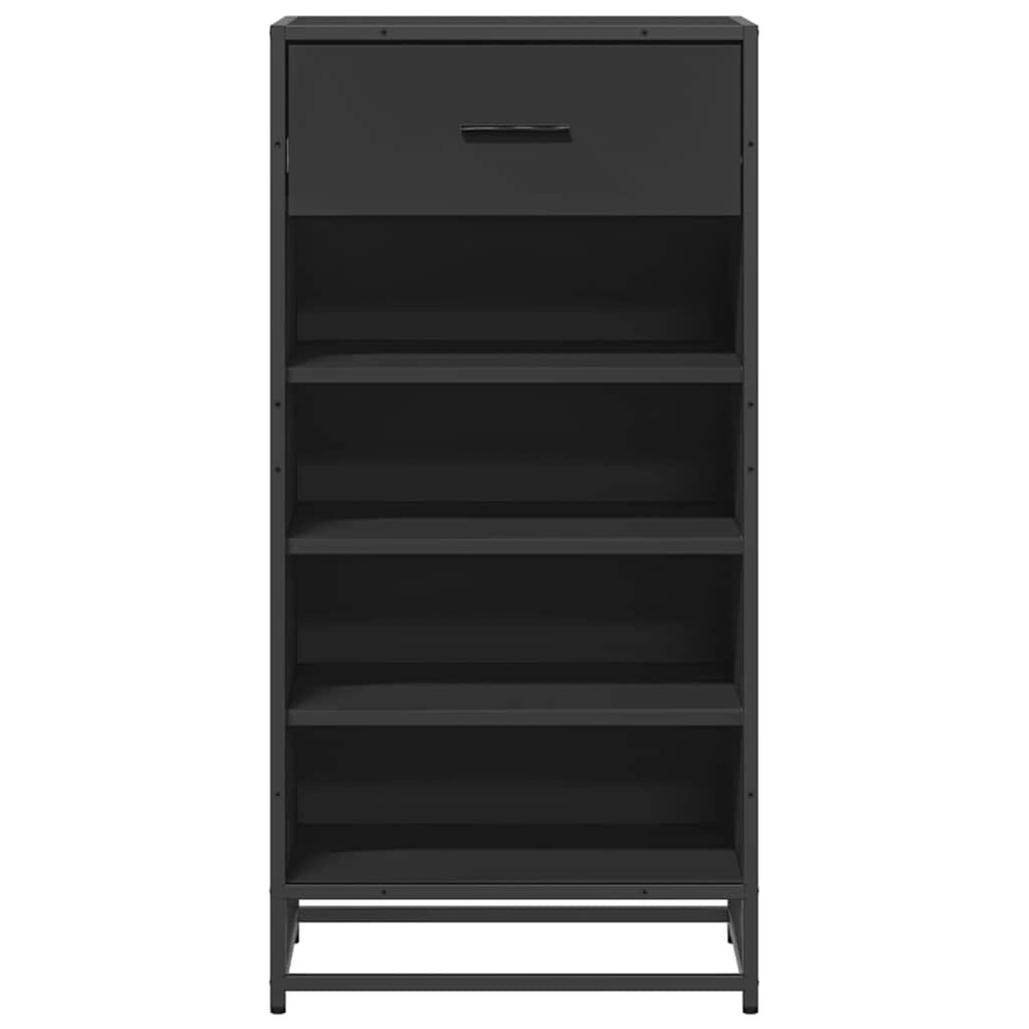 Voir la diapositive 4 : VIDAXL Etagere a chaussures noir 48x38x97,5 cm bois d'ingenierie