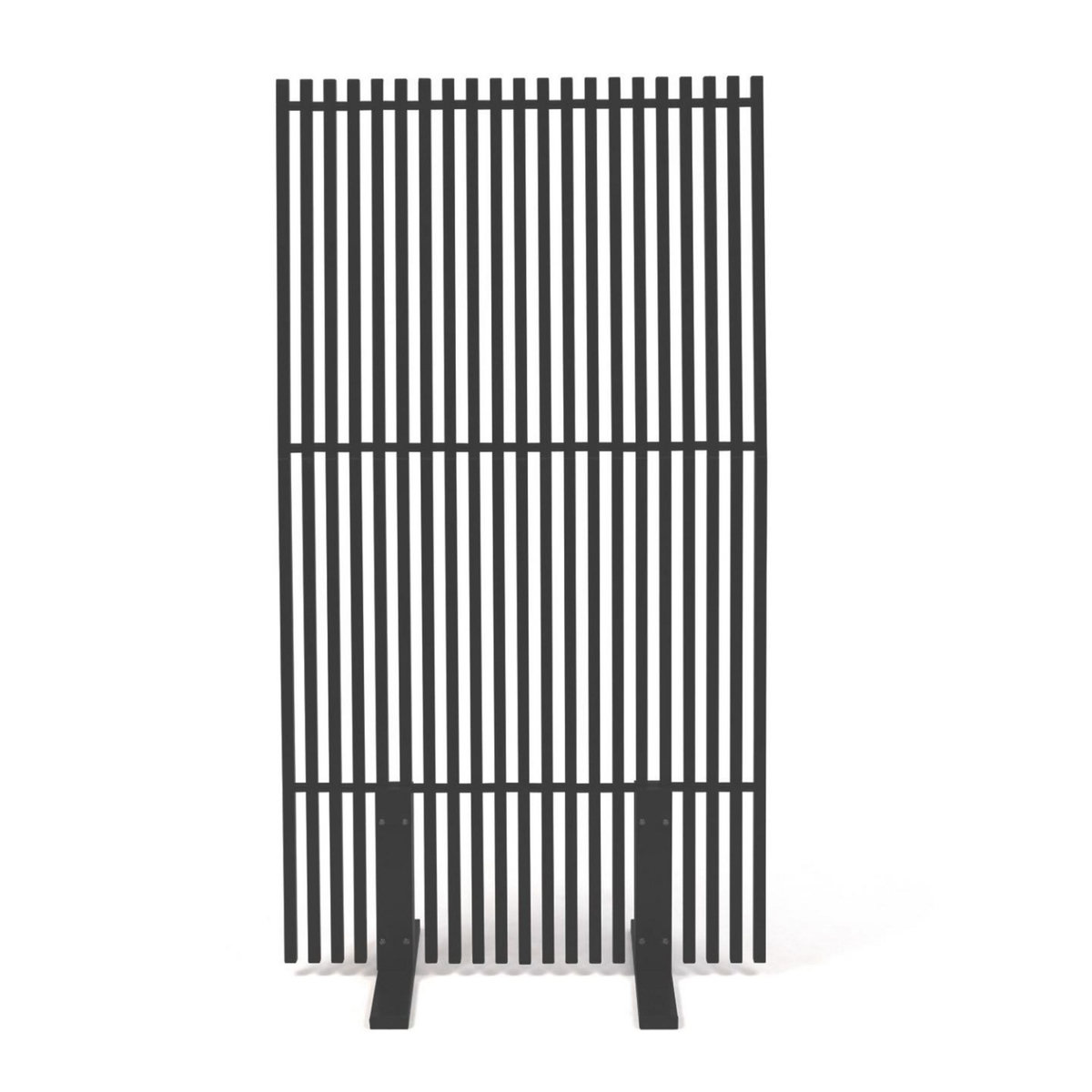 ID MARKET Paravent extérieur ajouré claustra décoratif 80 x 150 cm persiennes verticales métal gris anthracite