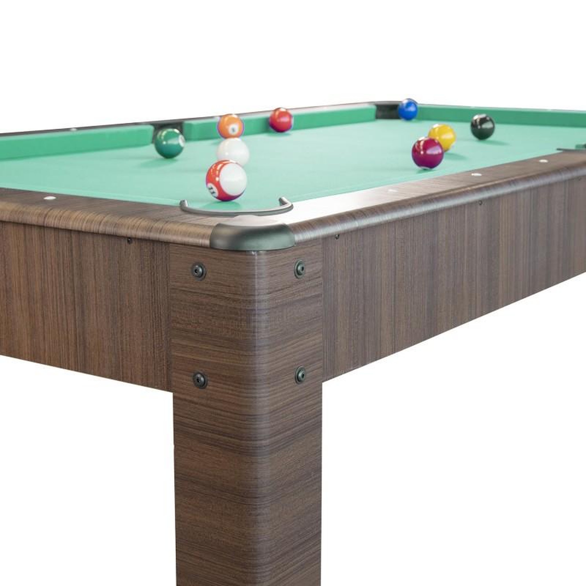 Voir la diapositive 5 : PLAY4FUN Billard Américain HARMONY 6Ft - 206,5 x 116,5 x 80 cm avec accessoires et plateau dînatoire - Couleur Chêne