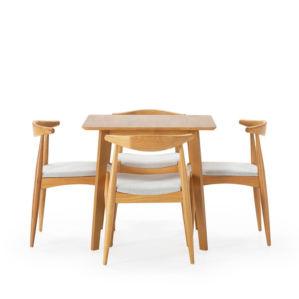 VS VENTA-STOCK Ensemble table 80x80 cm et 4 chaises de salle à manger Corzo Chêne