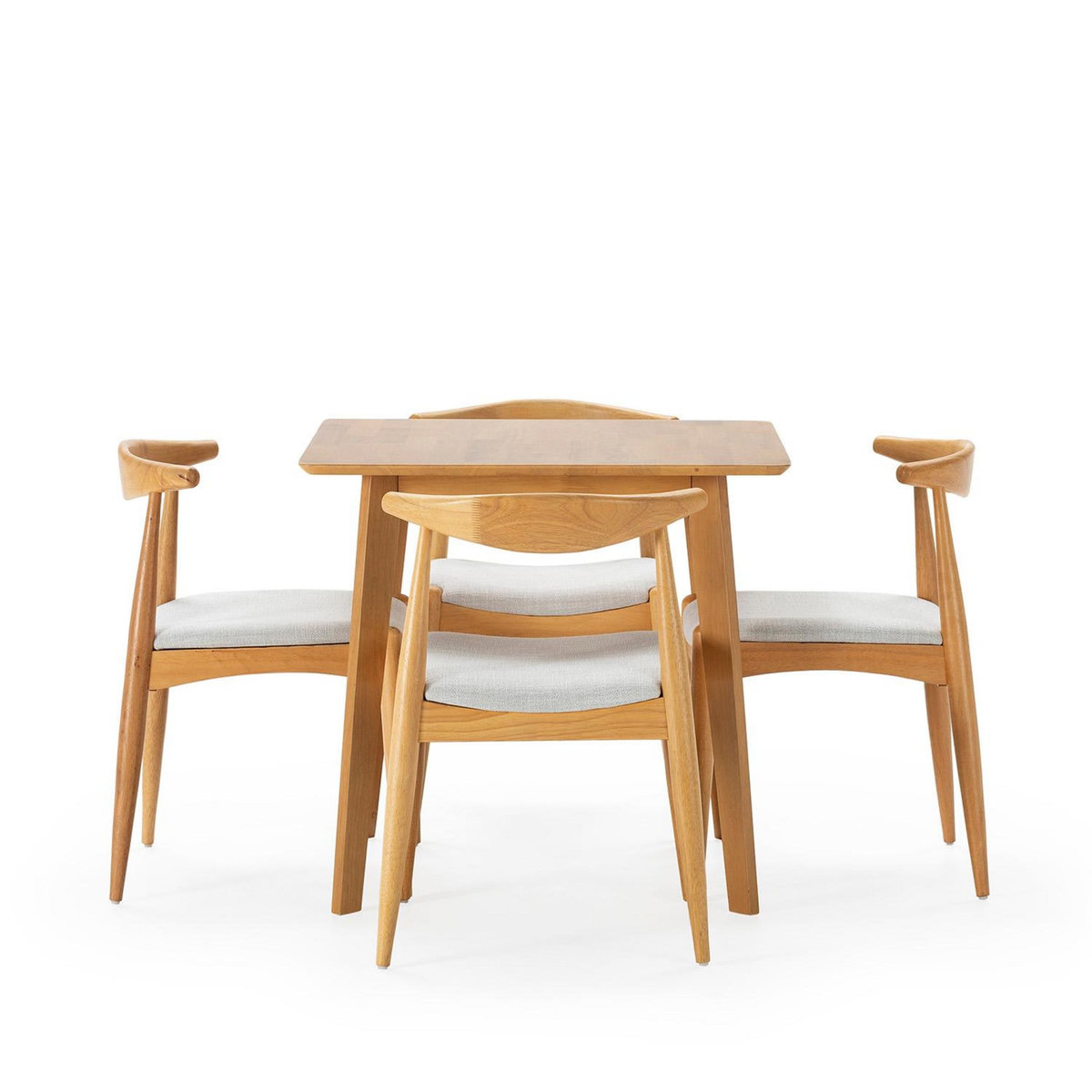 VS VENTA-STOCK Ensemble table 80x80 cm et 4 chaises de salle à manger Corzo Chêne