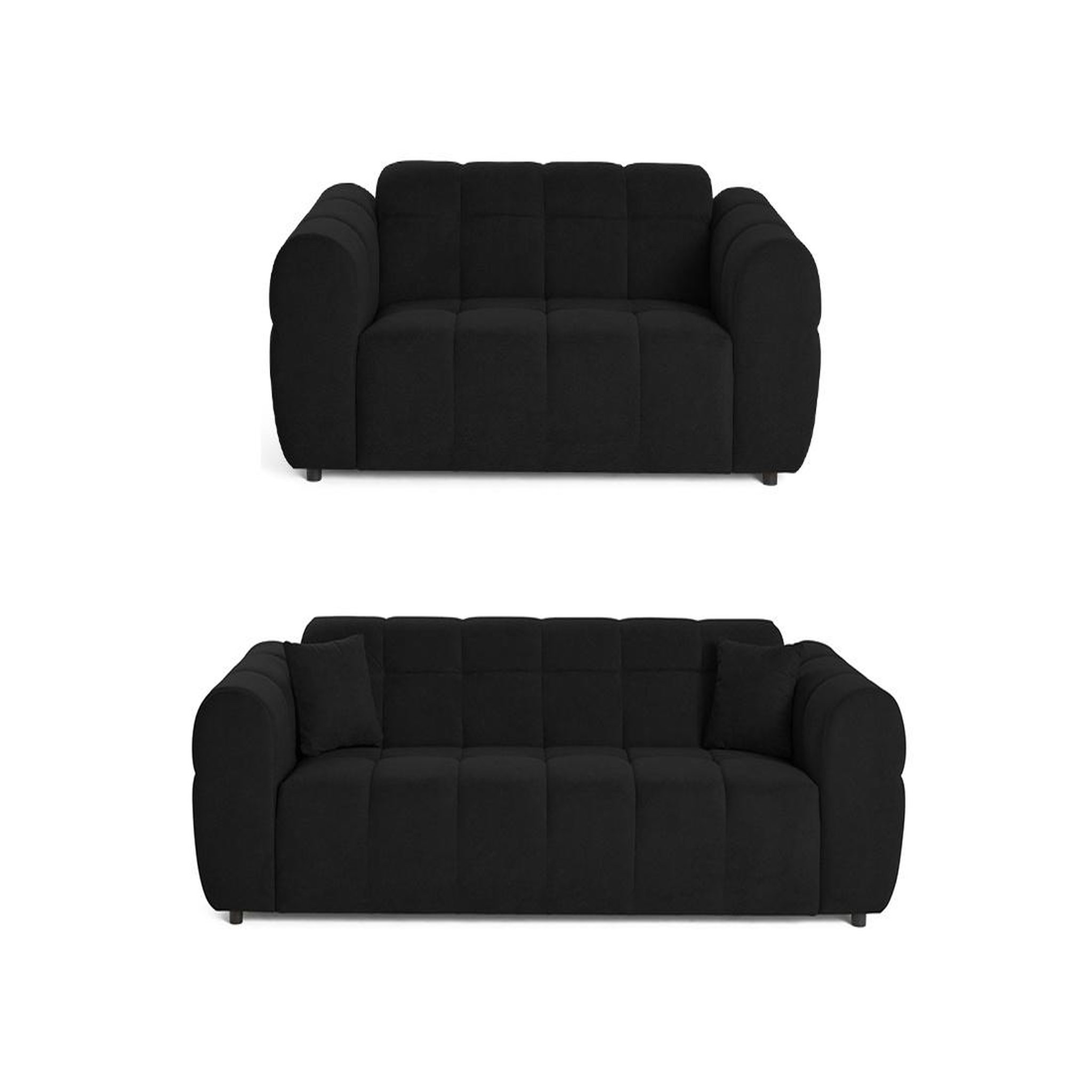 Voir la diapositive 4 : BEST MOBILIER Ray - ensemble de canapés droits 2+3 places tissu texturé