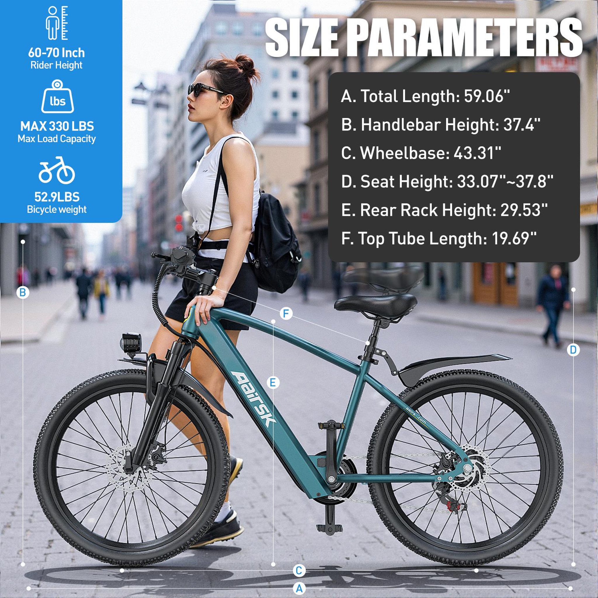 Voir la diapositive 6 : AAIRSK Vélo électrique urbain aairsk gt300