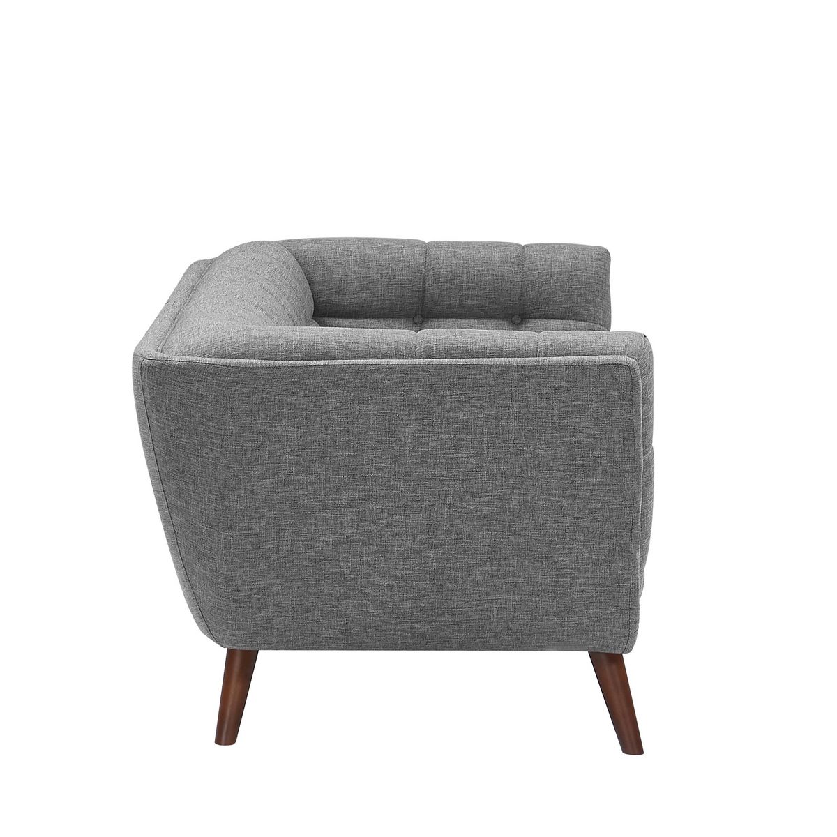 Rendez vous déco Canapé 3 places capitonné en tissu gris - Carmen