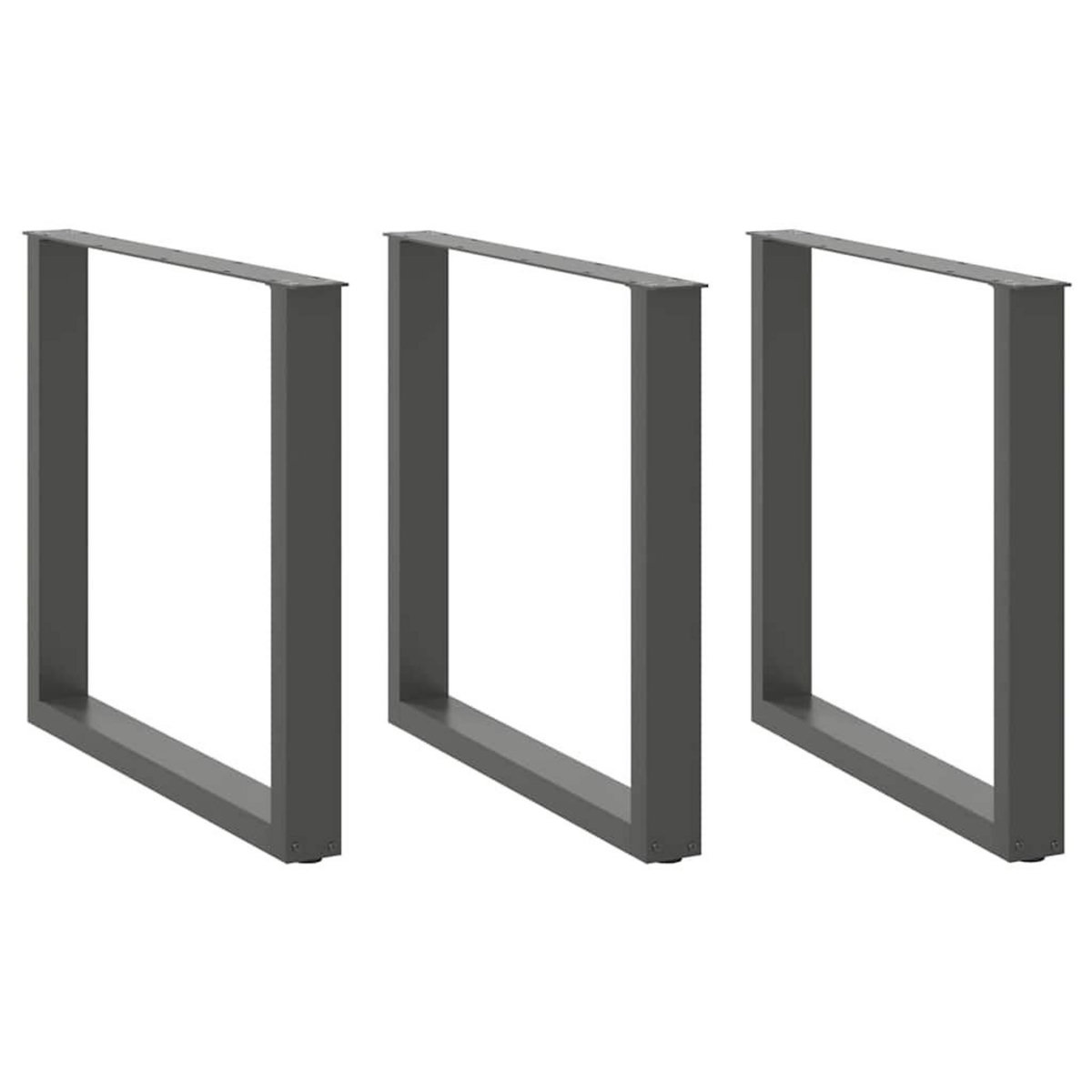 VIDAXL Pieds de table basse forme de U 3 pcs anthracite 80x(72-73) cm