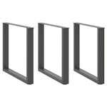 VIDAXL Pieds de table basse forme de U 3 pcs anthracite 80x(72-73) cm