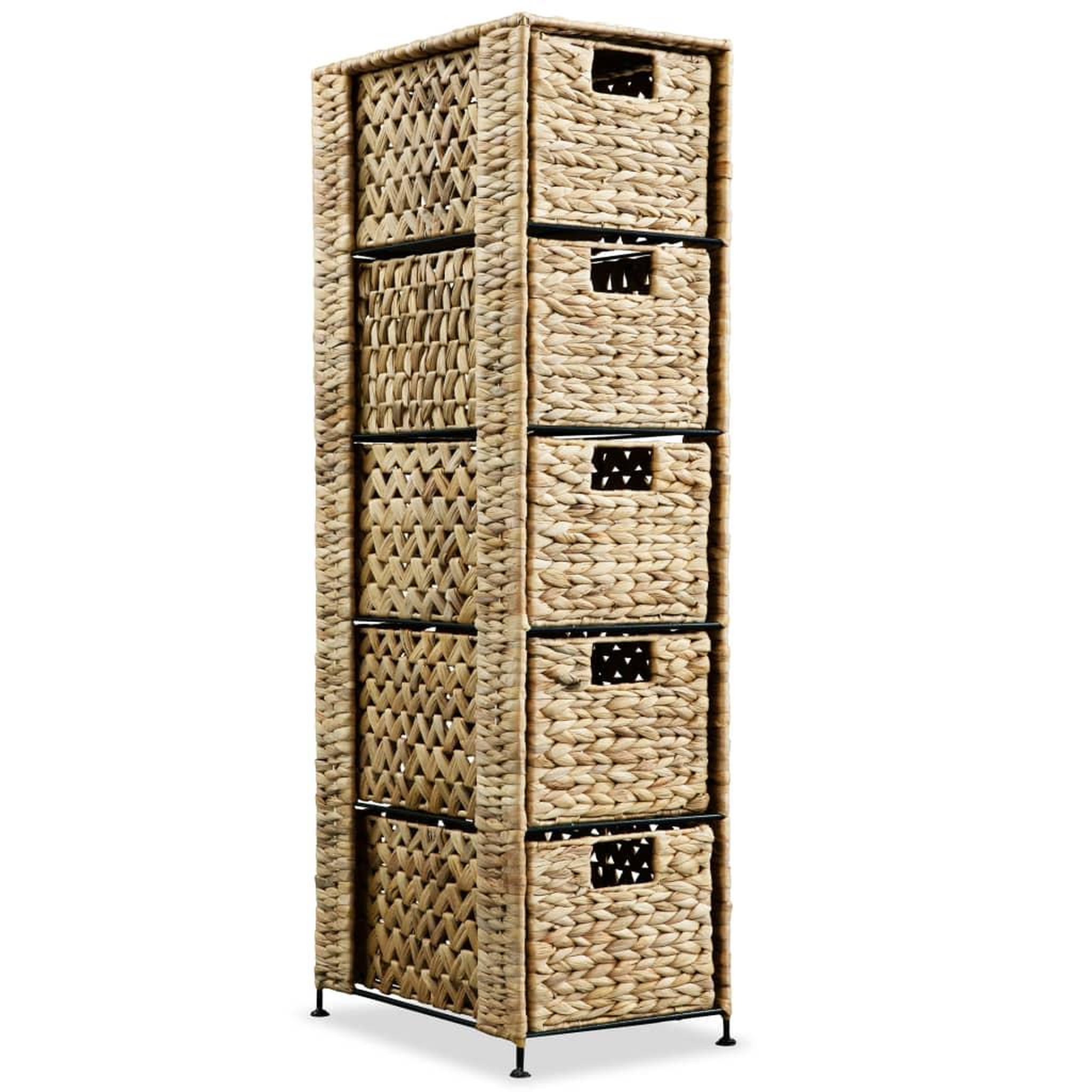 Voir la diapositive 4 : VIDAXL Unite de rangement avec 5 paniers 25,5x37x100 cm Jacinthe d'eau