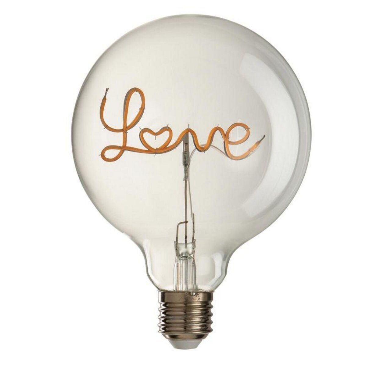 Paris Prix Ampoule à Led Design  Love  17cm Jaune & Transparent