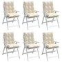 Voir la diapositive 4 : VIDAXL Coussins de chaise a dossier bas lot de 6 creme tissu oxford
