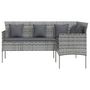 Voir la diapositive 4 : VIDAXL Ensemble de canapes en L 5pcs avec coussins resine tressee gris