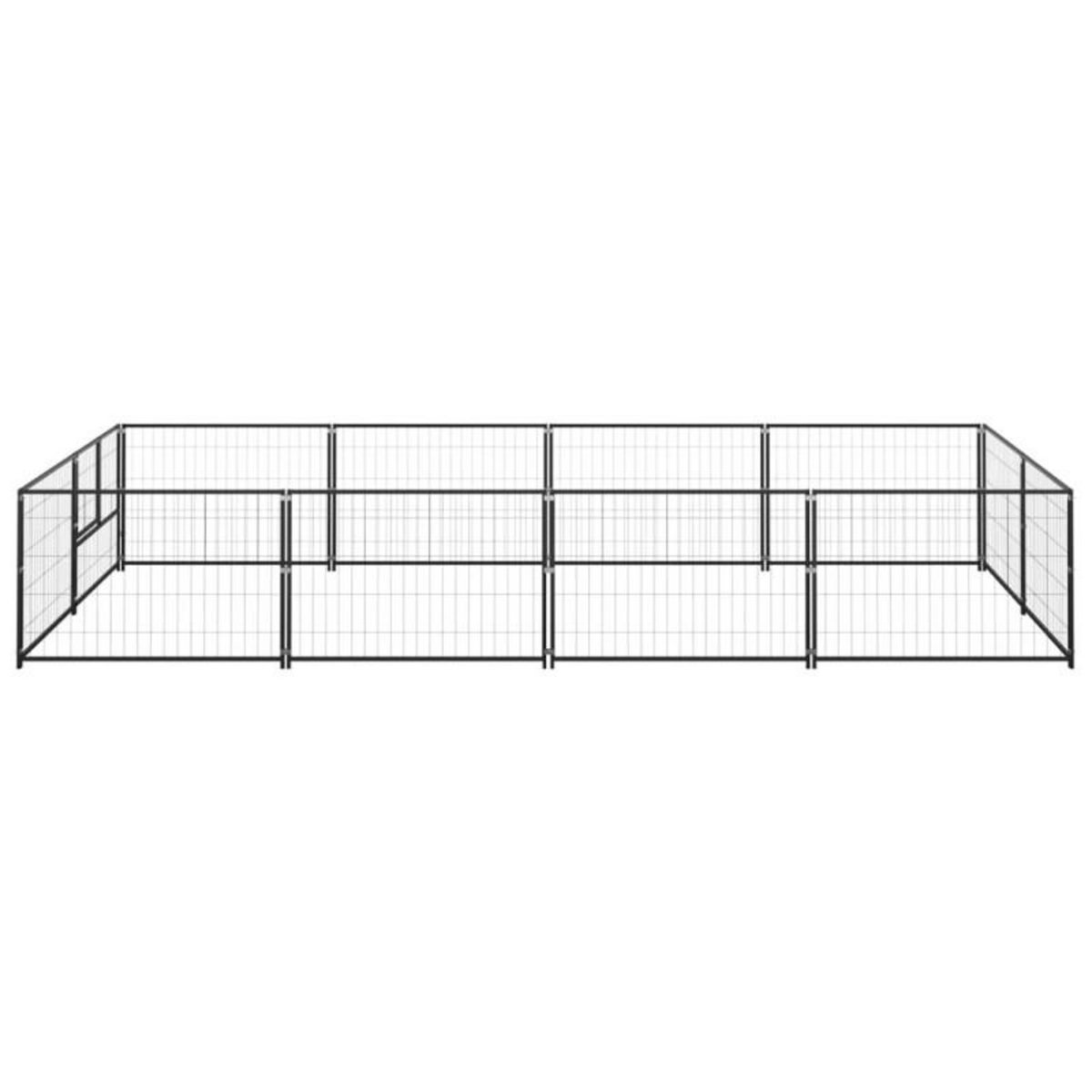 VIDAXL Chenil Noir 8 m² Acier