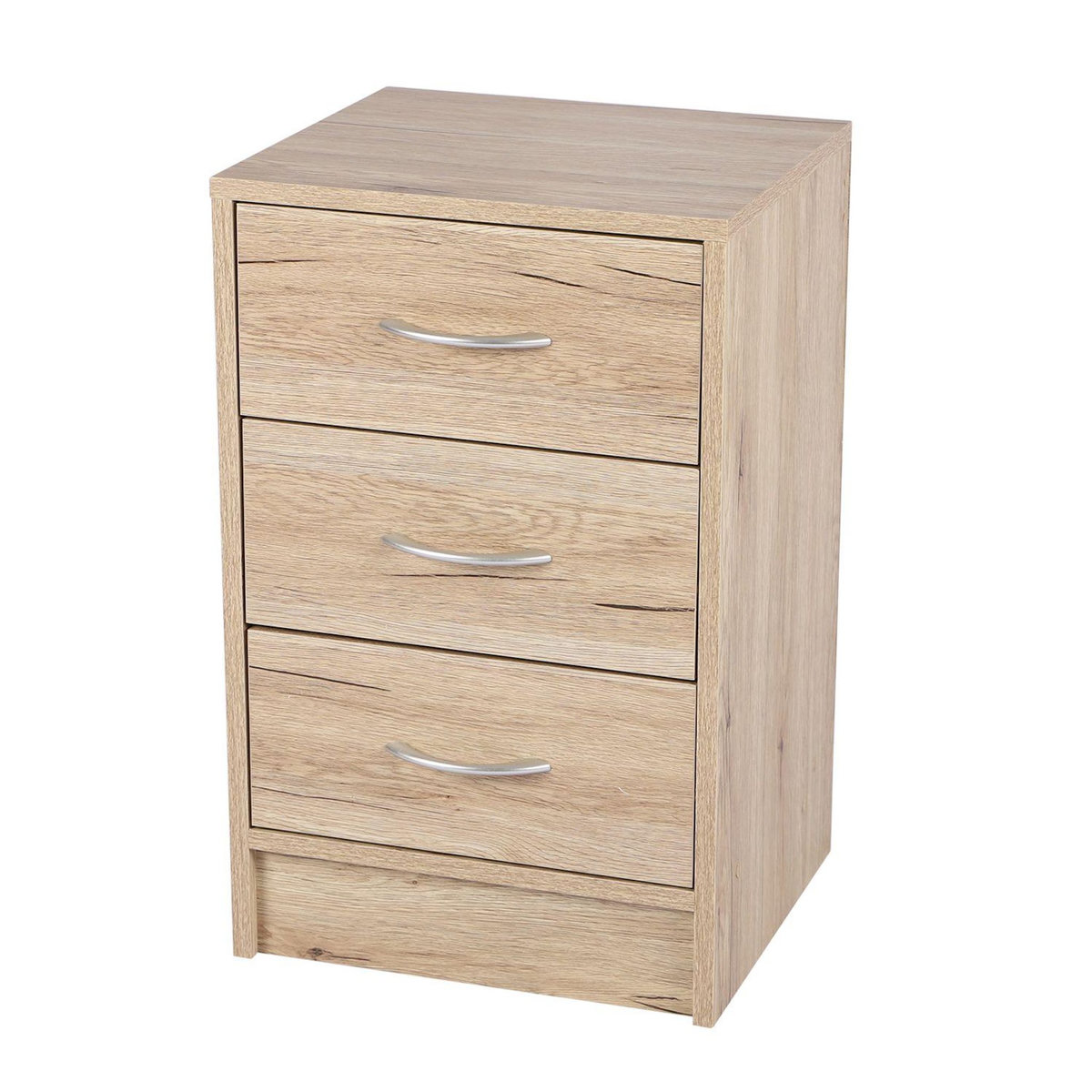 TOILINUX Meuble de rangement à 3 tiroirs Pratik - Hauteur 60 cm - Bois clair