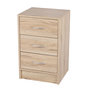 Voir la diapositive 1 : TOILINUX Meuble de rangement à 3 tiroirs Pratik - Hauteur 60 cm - Bois clair