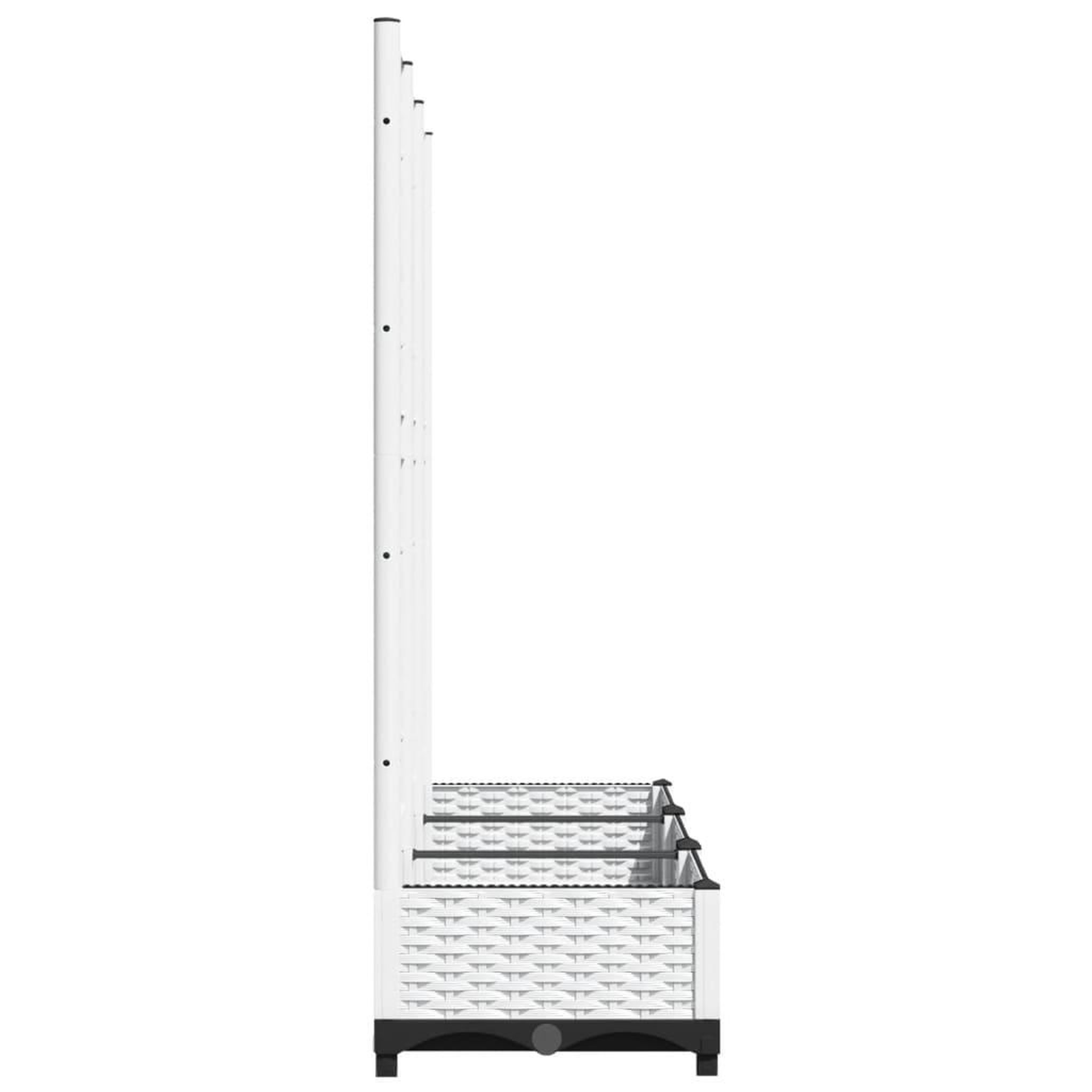 Voir la diapositive 5 : VIDAXL Jardiniere avec treillis Blanc 120x40x121,5 cm PP
