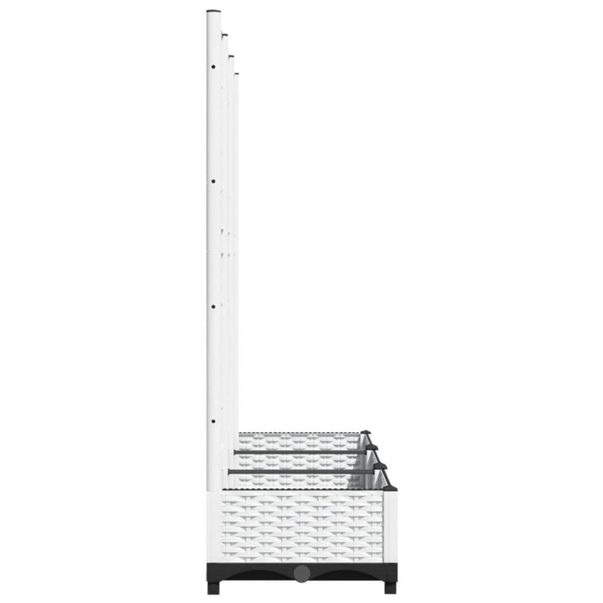 VIDAXL Jardiniere avec treillis Blanc 120x40x121,5 cm PP