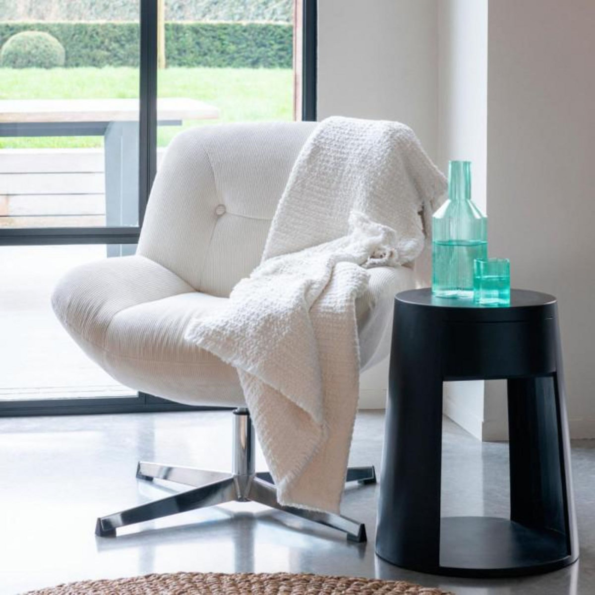 Paris Prix Plaid Uni  Effiloché  130x180cm Blanc