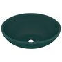 VIDAXL Lavabo ovale de luxe Vert fonce mat 40x33 cm Ceramique
