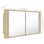 Voir la diapositive 6 : VIDAXL Armoire a miroir a LED de bain Chene sonoma 90x12x45 Acrylique