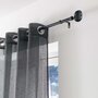 Voir la diapositive 2 : Douceur d'Intérieur Kit de tringle à rideaux extensible Disque Martelé - L120 /L210 cm - Patine noir