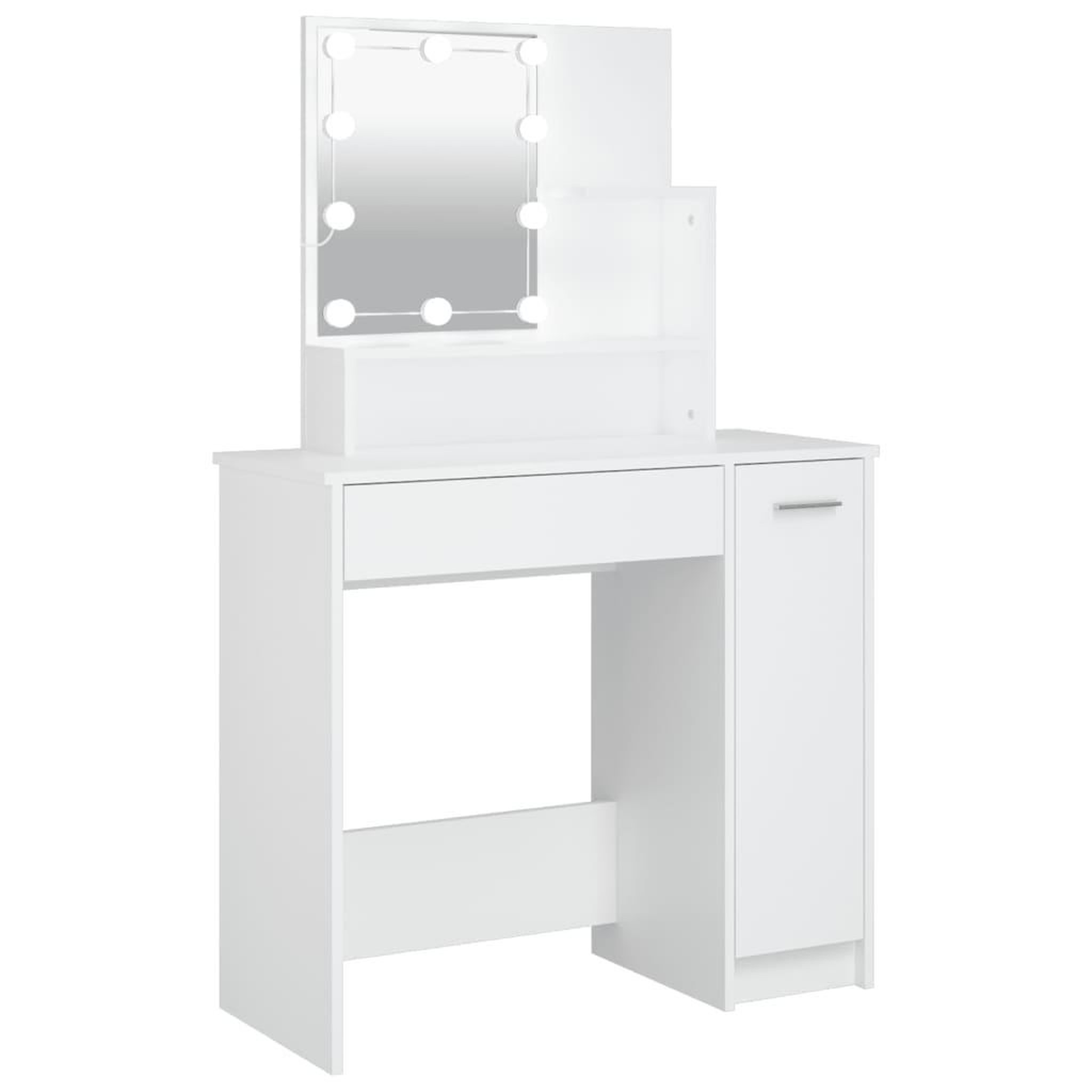 Voir la diapositive 2 : VIDAXL Coiffeuse avec LED blanc 86,5x35x136 cm