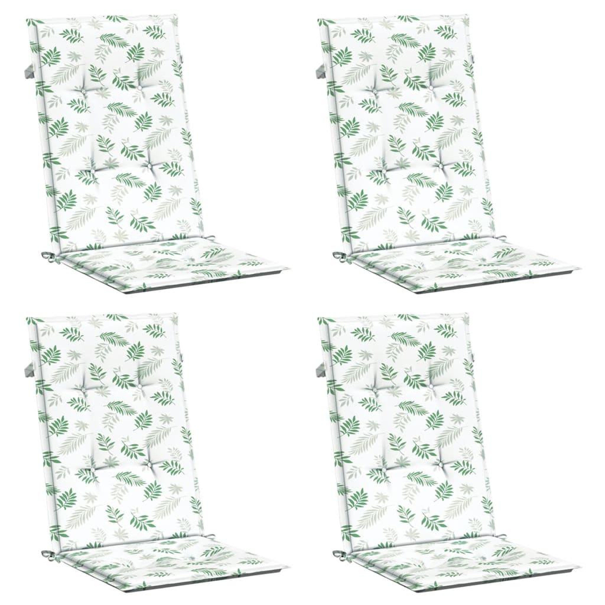 Voir la diapositive 3 : VIDAXL Coussins de chaise a dossier haut lot de 4 modele de feuille