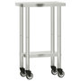 Voir la diapositive 2 : VIDAXL Table de travail de cuisine avec roues 55x30x85 cm inox