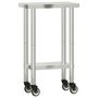 Voir la diapositive 2 : VIDAXL Table de travail de cuisine avec roues 55x30x85 cm inox