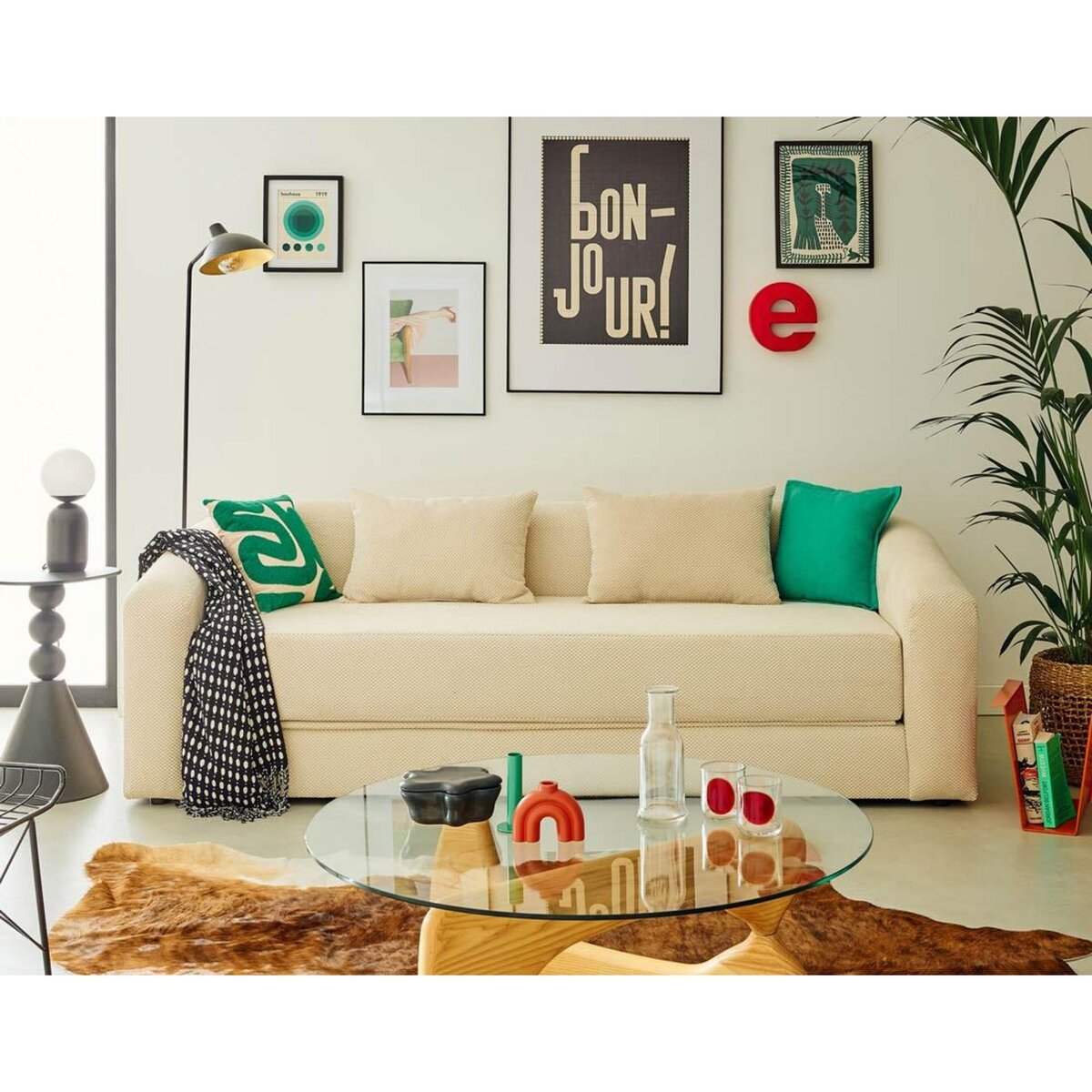 BEST MOBILIER Nuvia - canapé convertible déplimousse 3 places en velours texturé