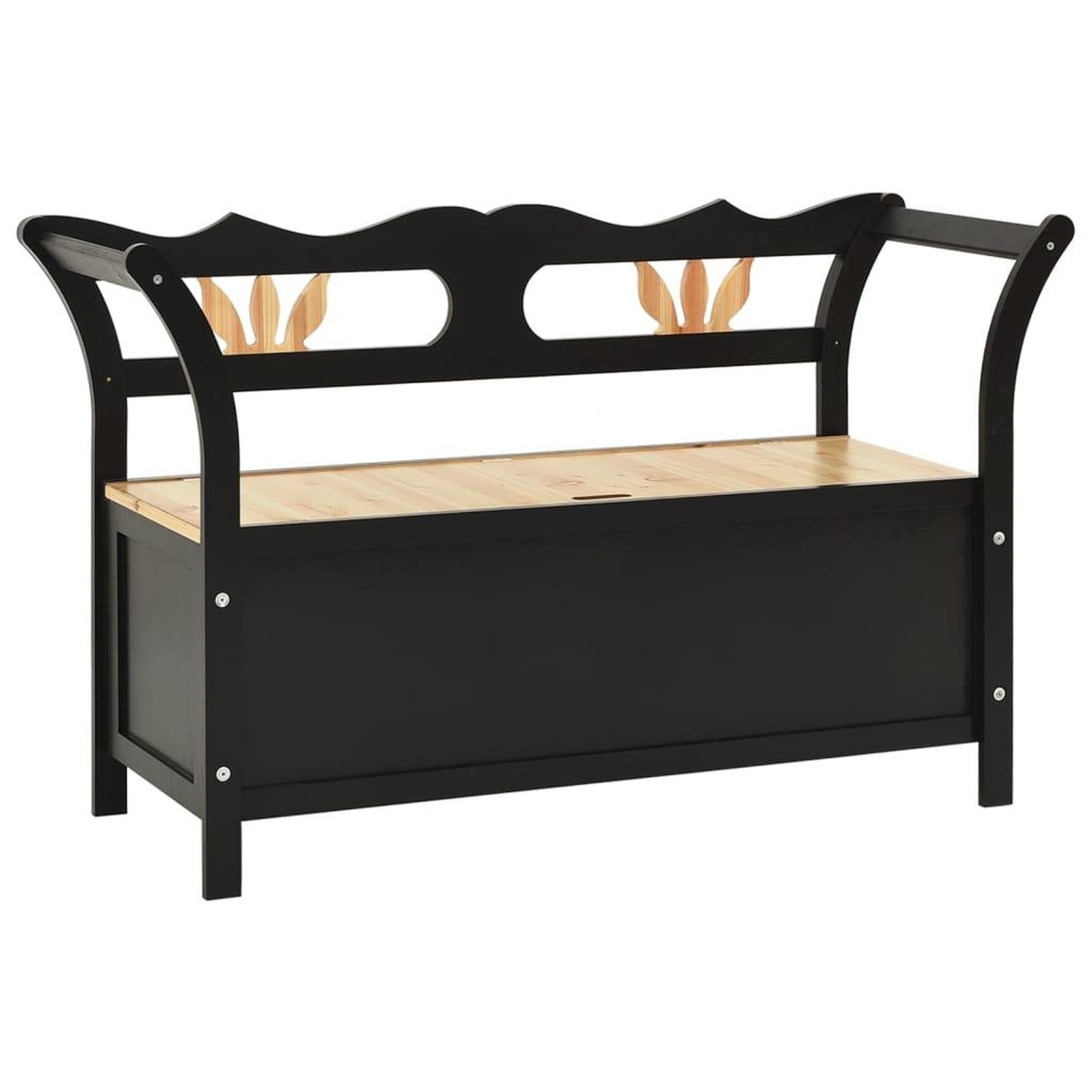 Voir la diapositive 2 : VIDAXL Banc Noir 107x45x75,5 cm Bois de sapin solide