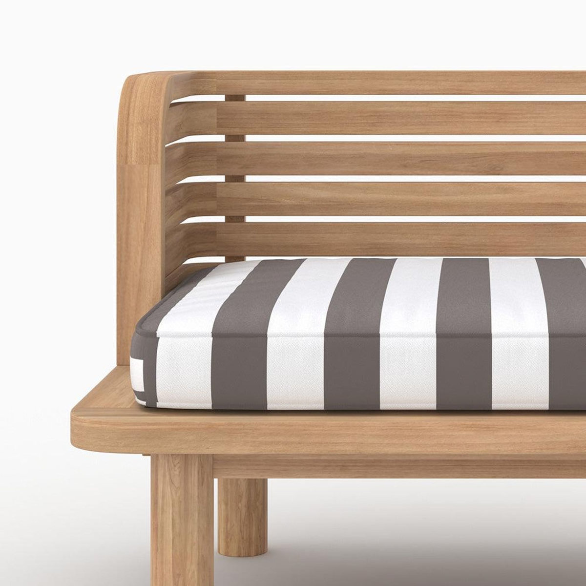 Rendez vous déco Fauteuil de jardin en teck massif et coussin rayé gris-Kilda