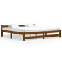 Voir la diapositive 1 : VIDAXL Cadre de lit sans matelas marron miel bois pin massif 200x200cm