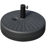 OUTSUNNY Pied de parasol rond base de lestage parasol Ø 51 x 30H cm HDPE motif rosace surface texturée noir