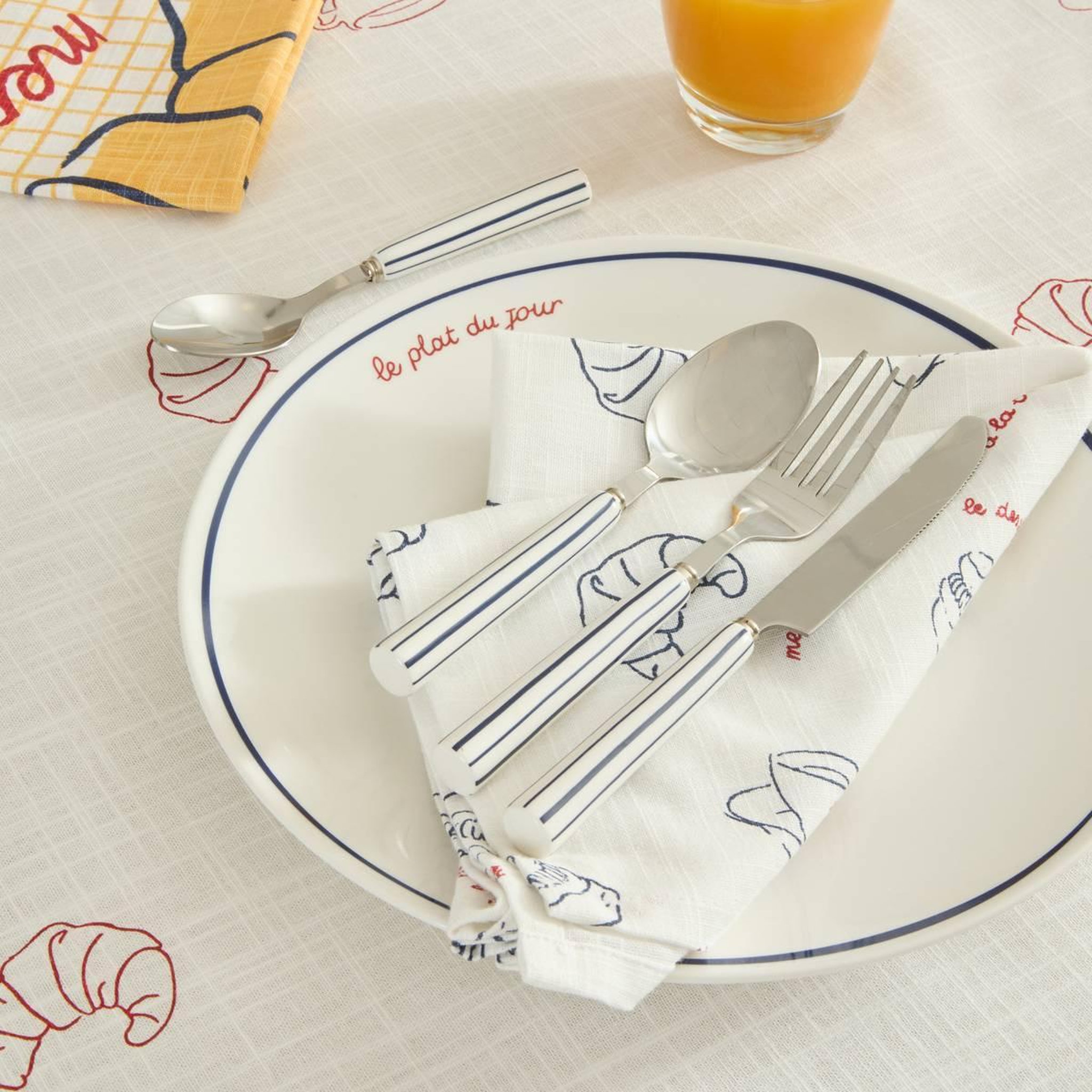Voir la diapositive 6 : SECRET DE GOURMET Ménagère 16 Pièces  Suzette  27cm Bleu
