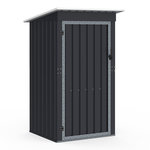 ID MARKET Abri de jardin gris en acier galvanisé 100 x 95 x 160 cm avec toit incliné 1 porte
