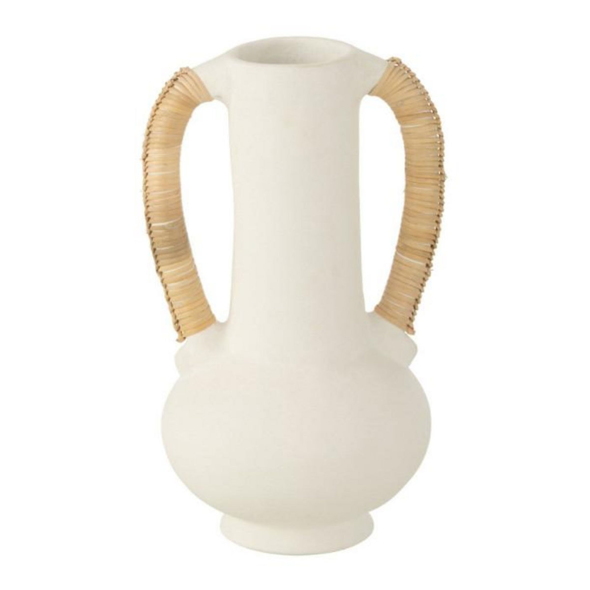 Paris Prix Vase Amphore Déco  Léo  35cm Blanc & Naturel