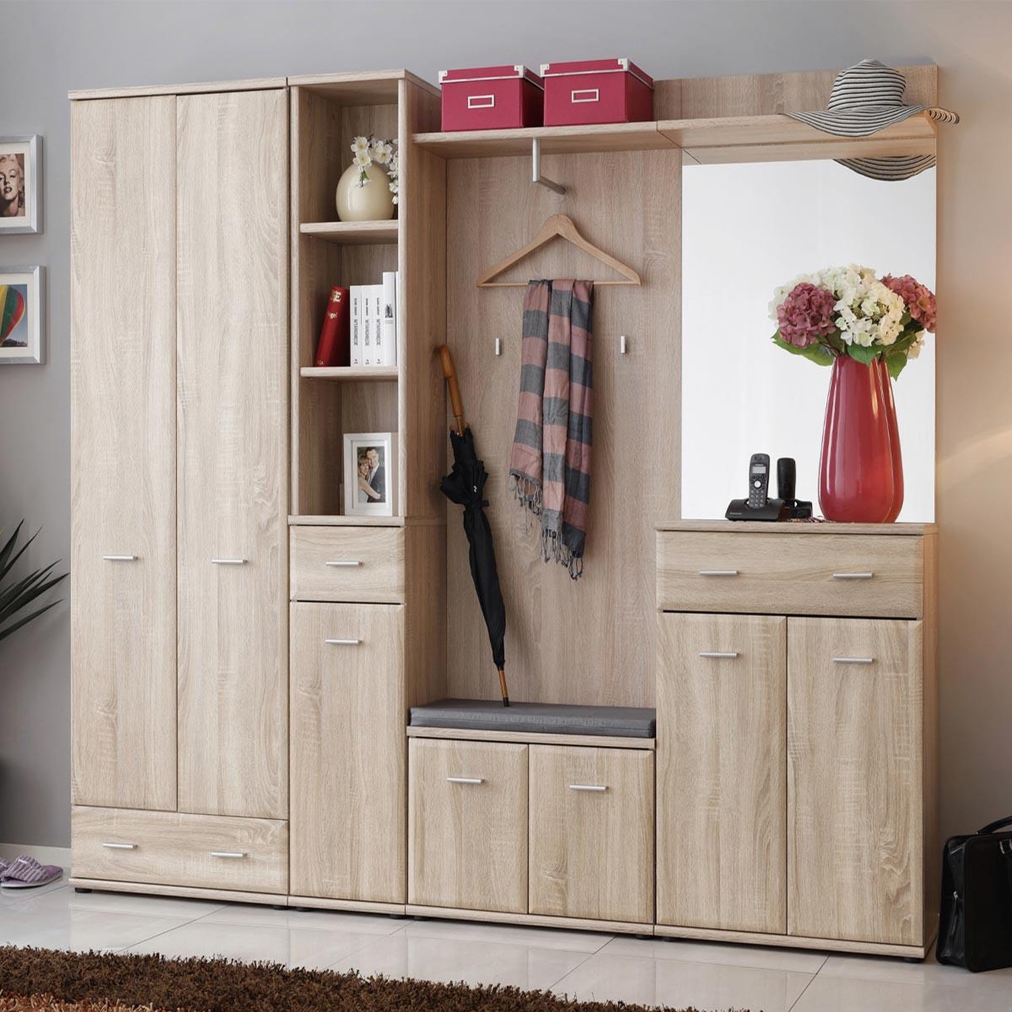 Paris Prix Ensemble vestiaire 7p  armario iv  203cm chêne